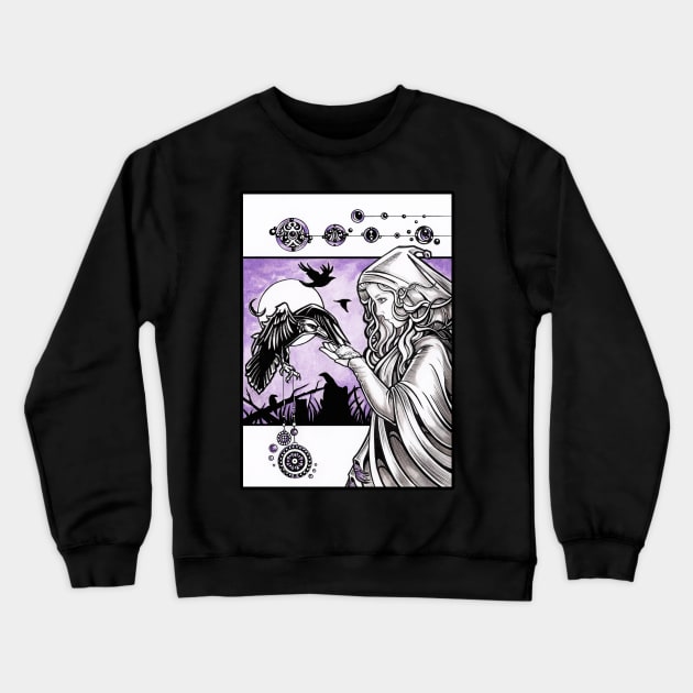 The Raven Feeder Crewneck Sweatshirt by Nat Ewert Art